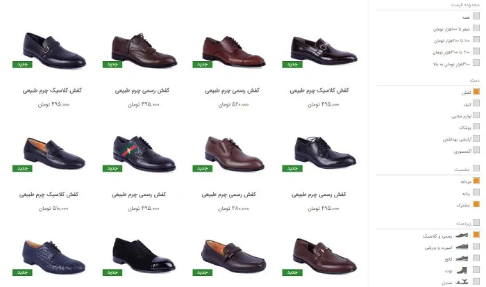 طراحی سایت کفش